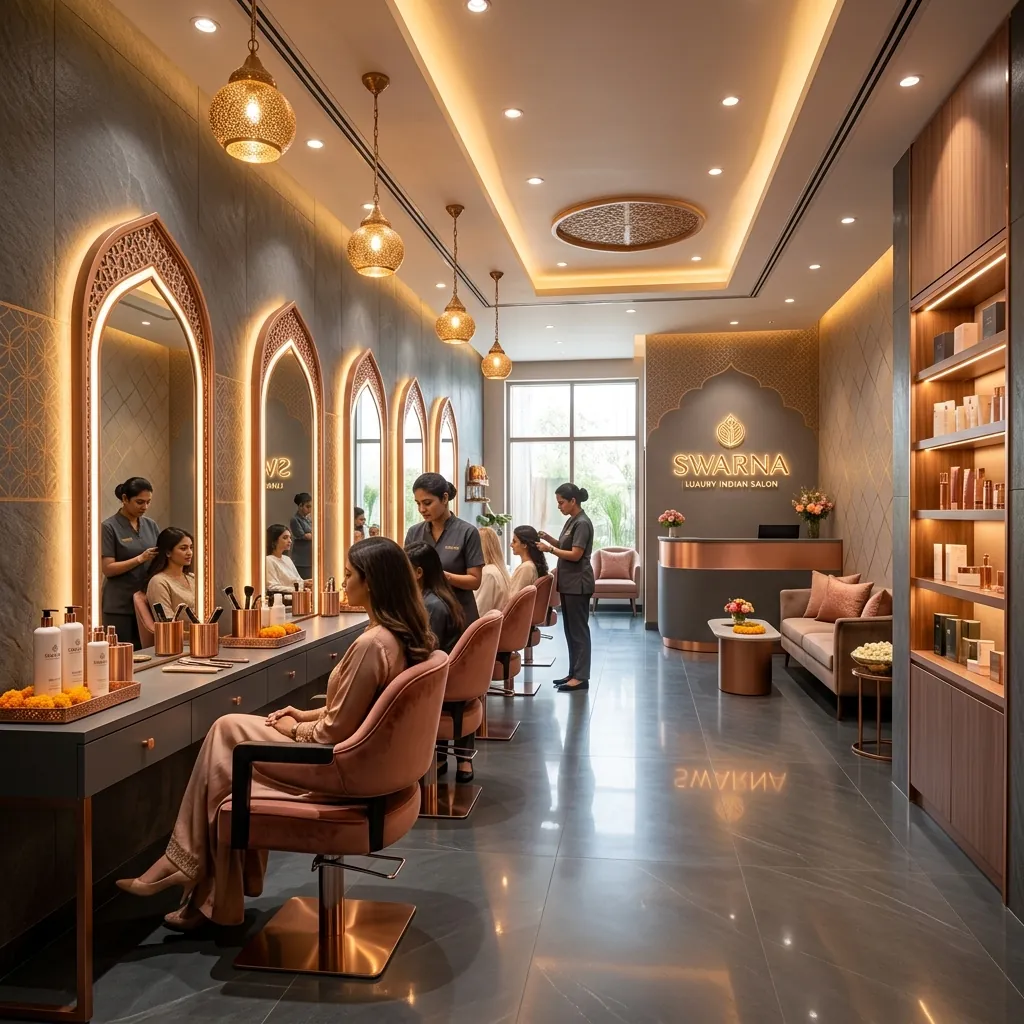 Inside P3 Salon Kanpur — luxury unisex salon interior